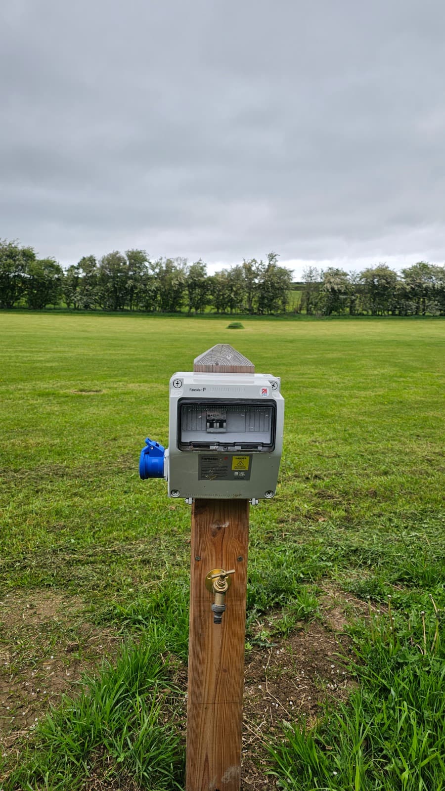 A serviced super pitch on the green, with its own electric hook-up and water point